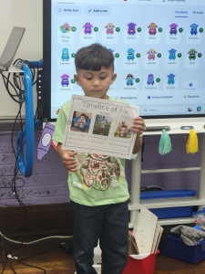 boy holding a sheet of paper